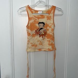 Betty Boop Graphic Tie Dye Tank With Adjustable Waist